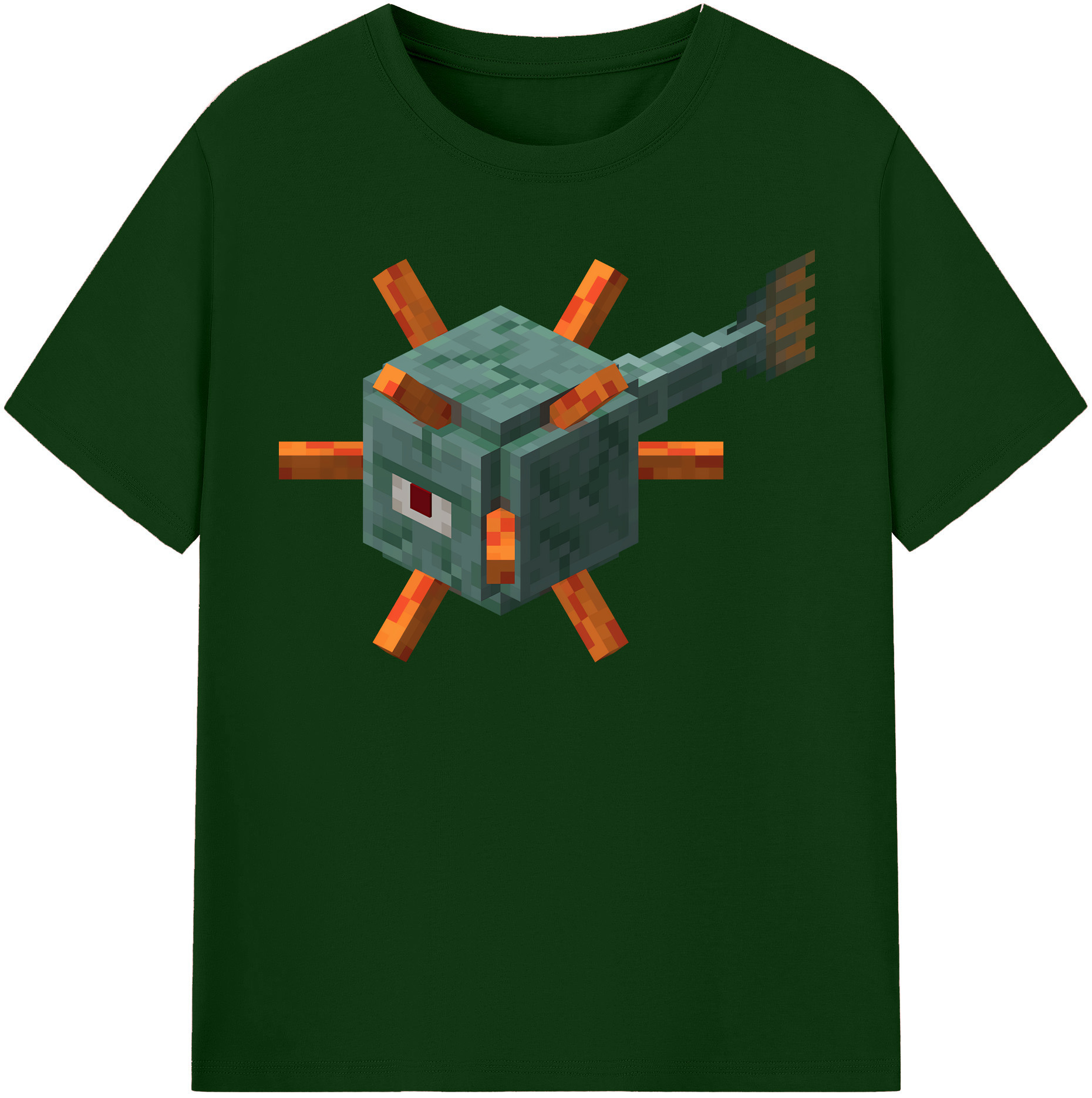 （画像用） マインクラフト ブロックの世界 Minecraft MC Block world 綿100％半袖Tシャツ（フロントプリント）